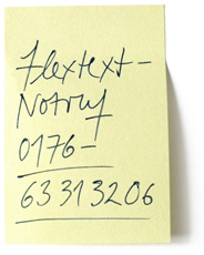 flextext-Notruf-Postit